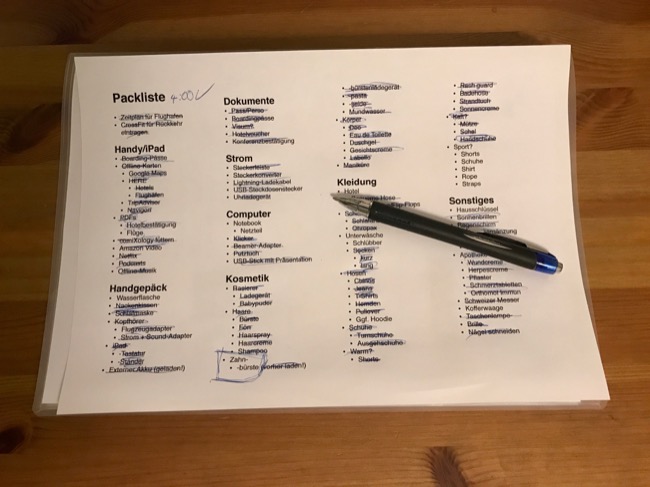 My epic packing list for business trips.